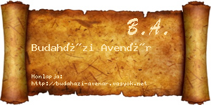 Budaházi Avenár névjegykártya